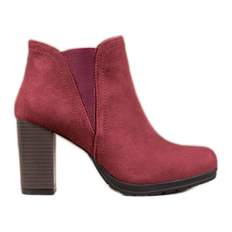 SHELOVET Slip-on boots on a post red