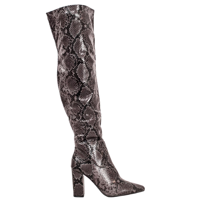 Seastar Snake Print Over The Knee Boots black multicolored