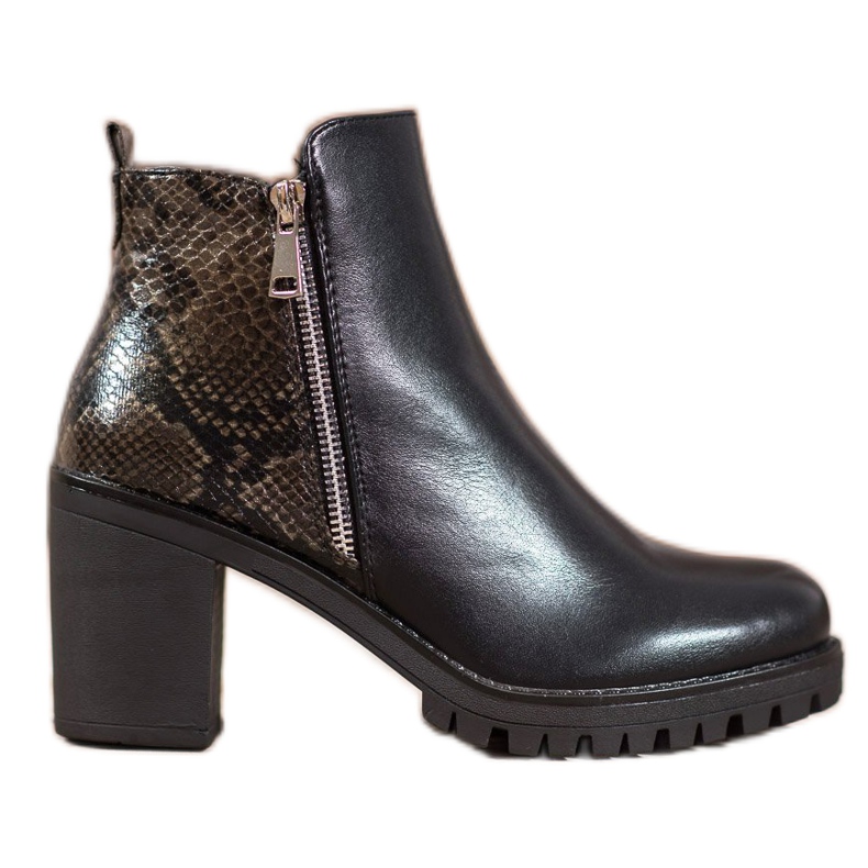 Seastar Snake Print Platform Boots black