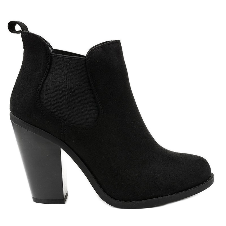 Black suede ankle boots on the H305 post
