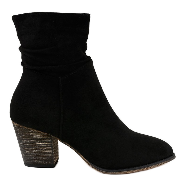 Black suede ankle boots on the LY69 post