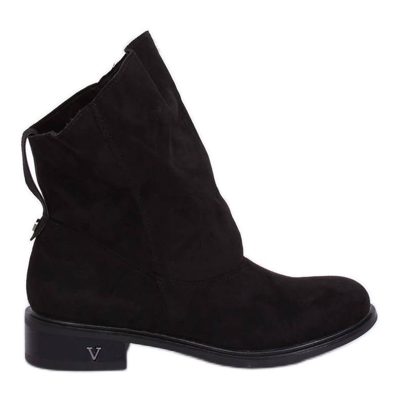 Black Boots with a ruffled uppers black 6672 Black