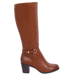 Classic high heels boots camel BM-9090 Camel brown