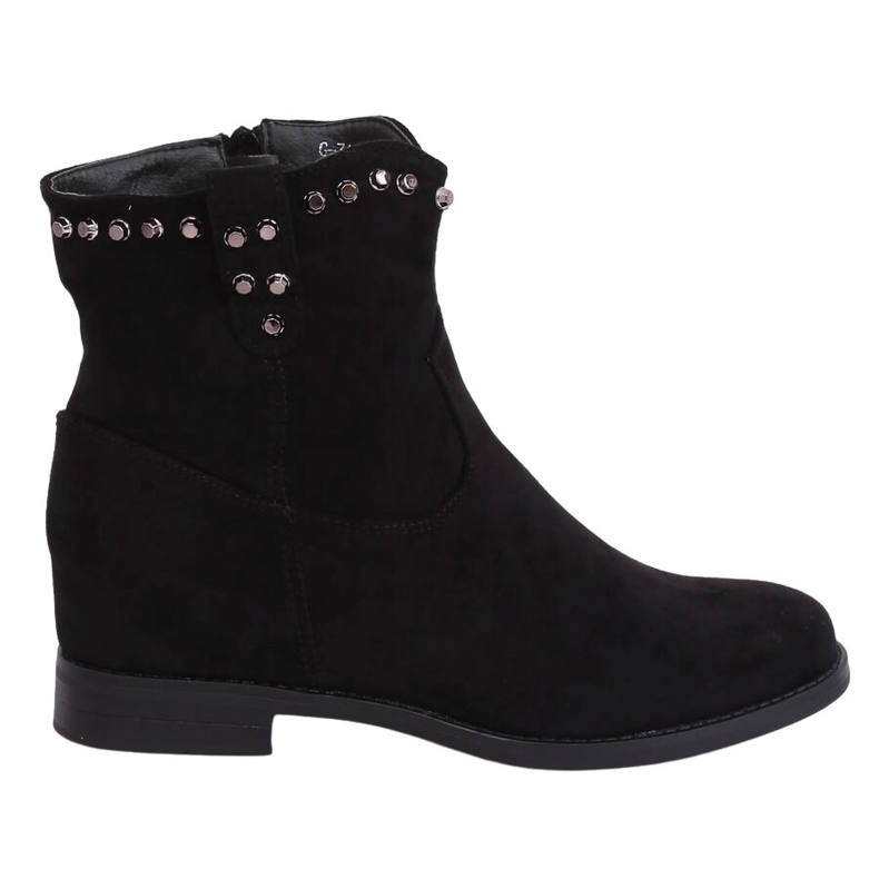 Black Boots on a hidden wedge heel G-7606 Black
