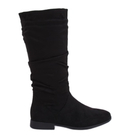 Black flat-heeled boots M629 Black
