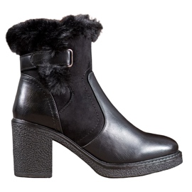 SHELOVET Boots With Fur black