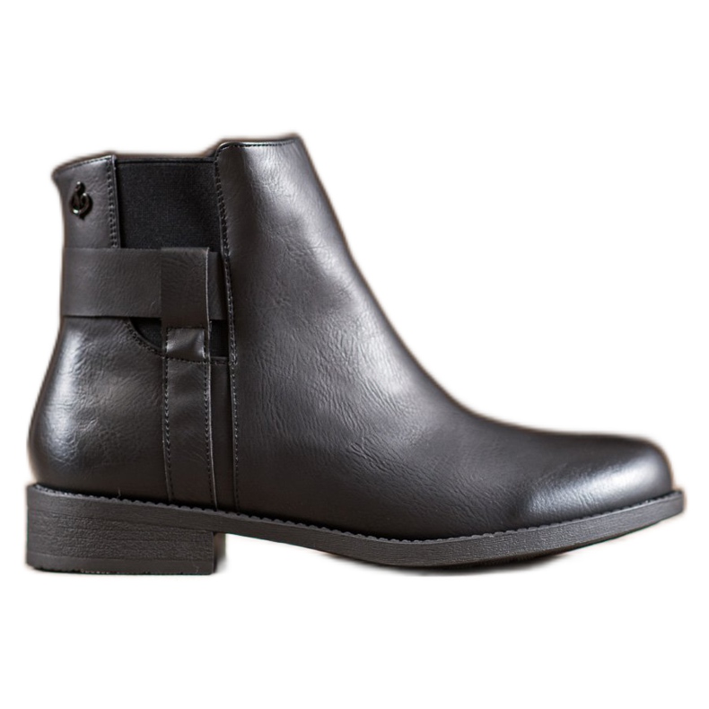Gogo Black Eco Leather Booties
