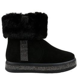 Black insulated suede Eskimo boots K-356