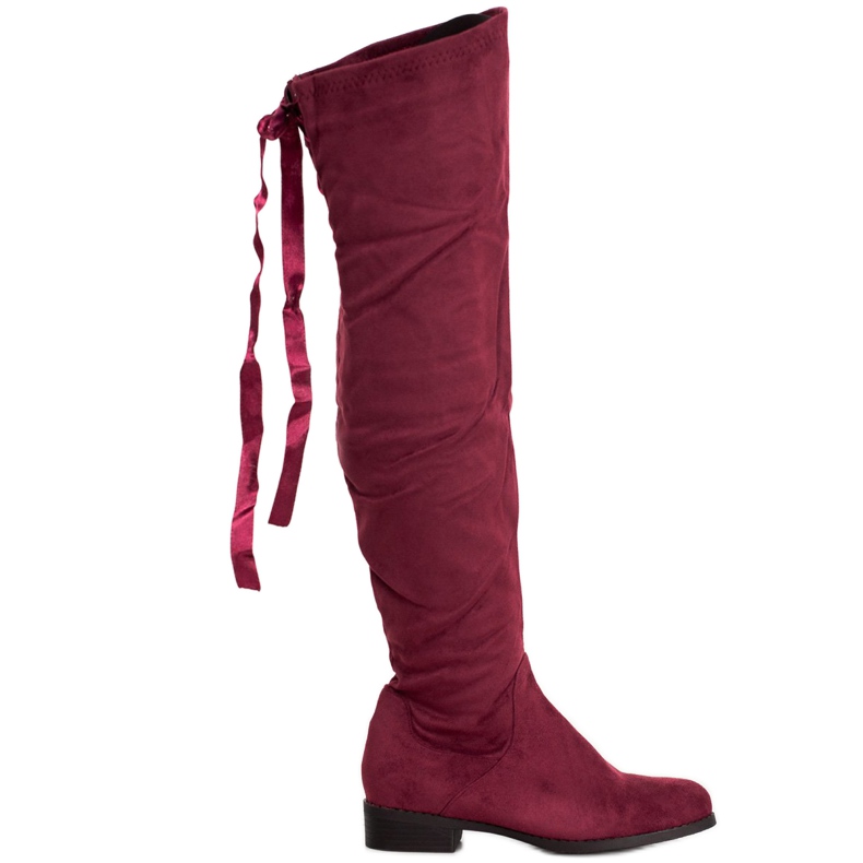 SHELOVET Suede Boots With Binding red