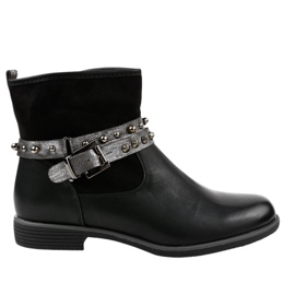 Black flat insulated boots 1049-PA