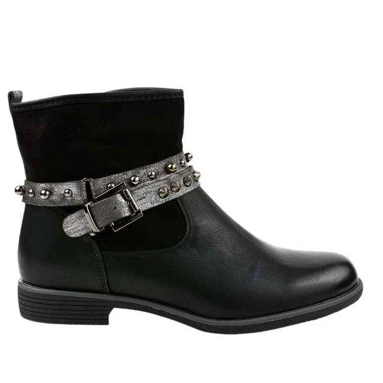Black flat insulated boots 1049-PA