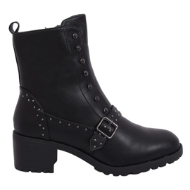 Black boots with wide heels black 1003-1 Black
