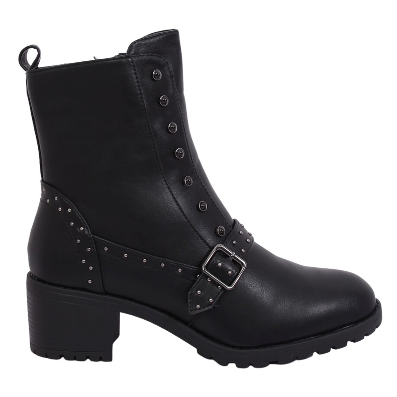 Black boots with wide heels black 1003-1 Black