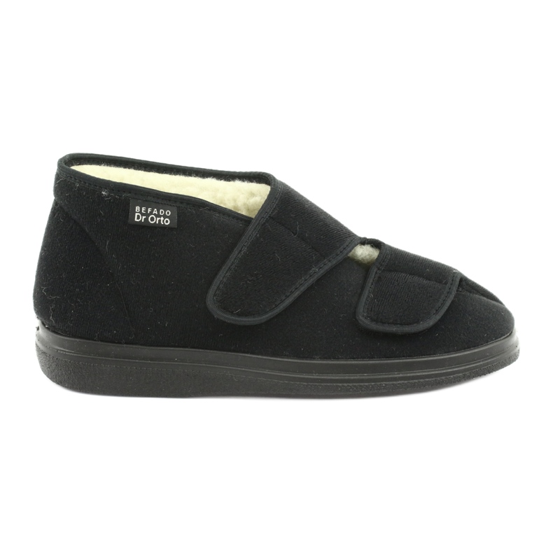 Befado warm women's slippers with Velcro 986D011 black