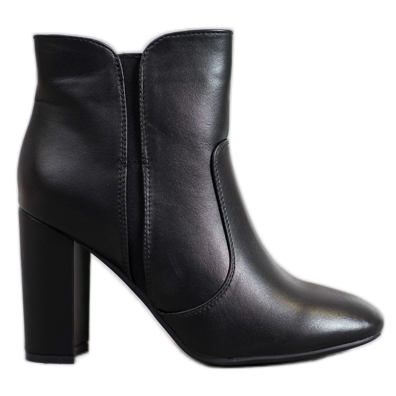 Super Mode Black Eco Leather Booties