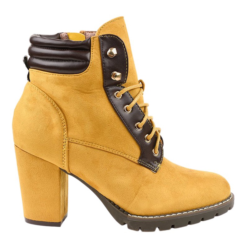 Yellow suede ankle boots 995-37