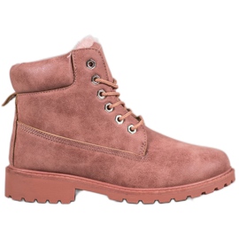 SHELOVET Pink Trappers With Fur SHELOVET Pink Trappers With Fur