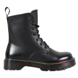 Bella Paris Lace-up Workers black