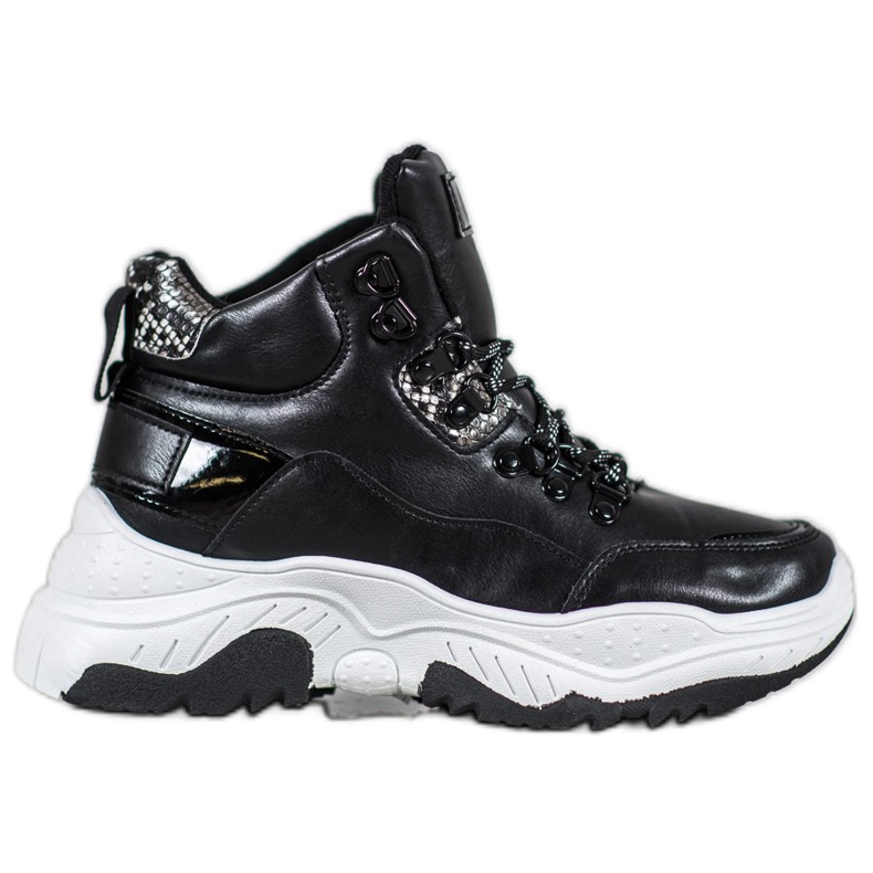 Bella Paris Fashion Lace-up Sneakers black