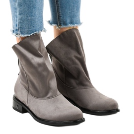 Gray flat insulated boots 6672-7 grey