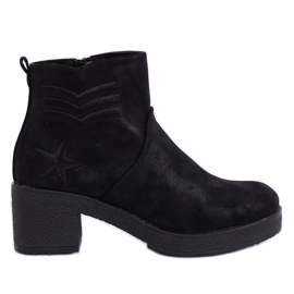 Black Boots with wide heels K1822701 Negro
