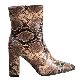 Seastar Snake Print Boot brown multicolored