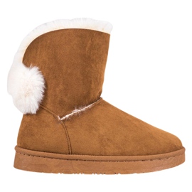 SHELOVET Warm Suede Mukluki brown