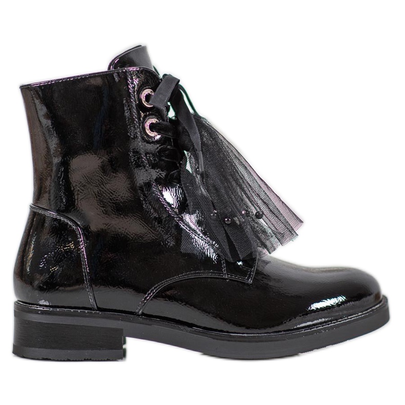 SHELOVET Lacquered Eco Leather Workers black