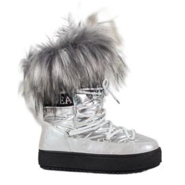 Bella Paris Warm snow boots with fur grey