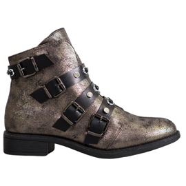 Forever Folie Stylish boots with jets brown yellow