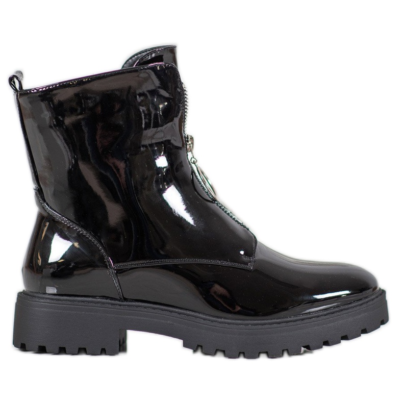 SHELOVET Lacquered Eco Leather Workers black