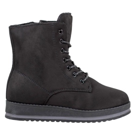 SHELOVET Suede Trappers On The Platform black