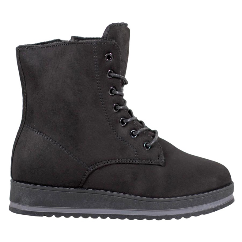 SHELOVET Suede Trappers On The Platform black