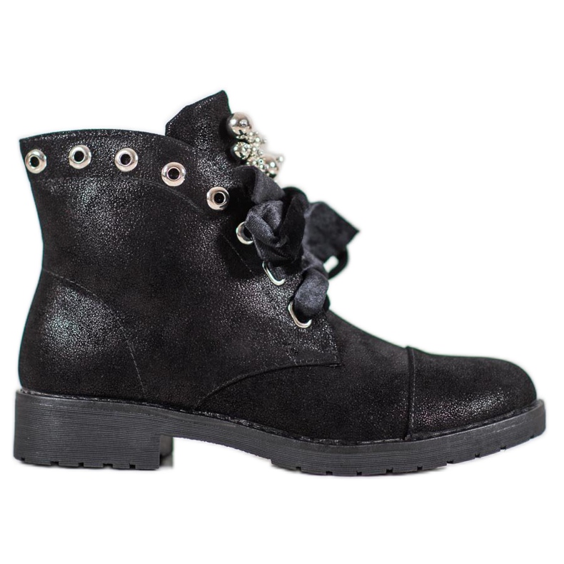 Bella Paris Boots With A Decorative Bow black