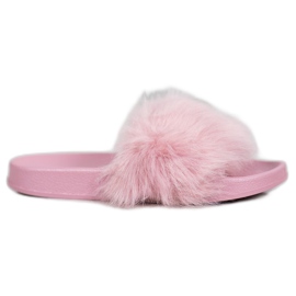 SHELOVET Rubber Slippers With Fur purple