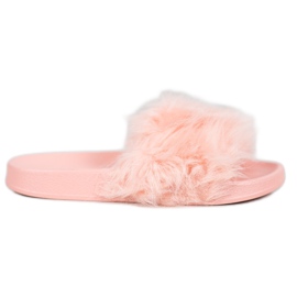SHELOVET Rubber Slippers With Fur pink