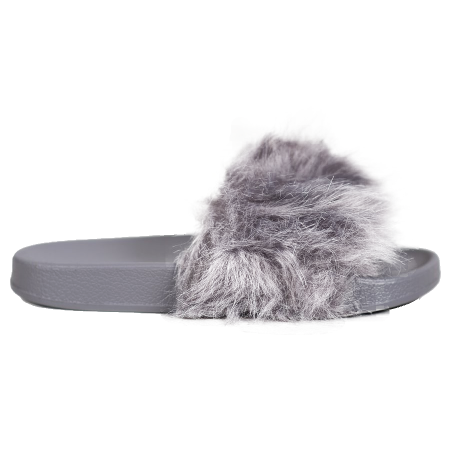 SHELOVET Rubber Slippers With Fur grey