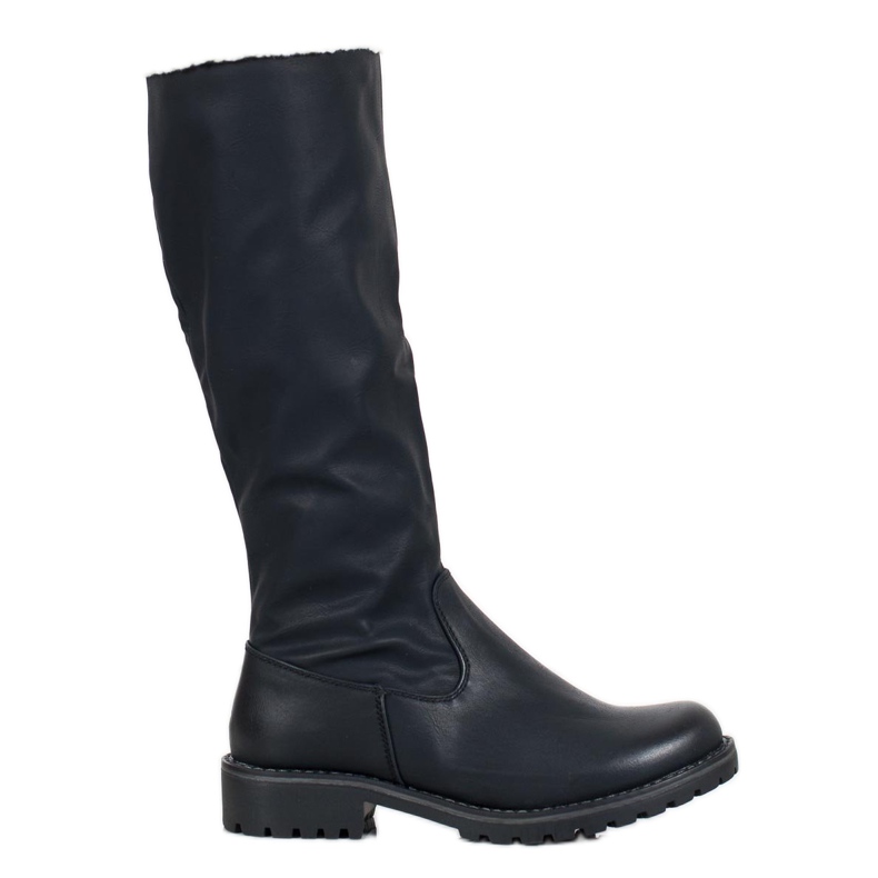 SHELOVET Boots With Sheepskin black