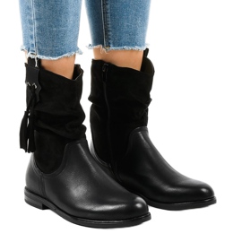 Black flat women's insulated boots 2956