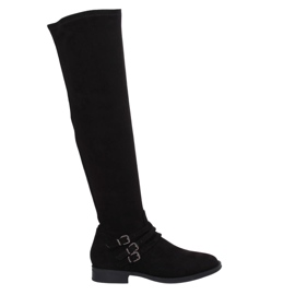 Black suede leather boots K1807811 Negro