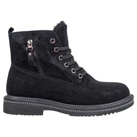 SHELOVET Trappers With Glitter black
