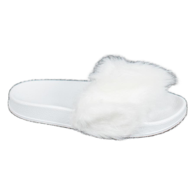 SHELOVET Rubber Slippers With Fur white