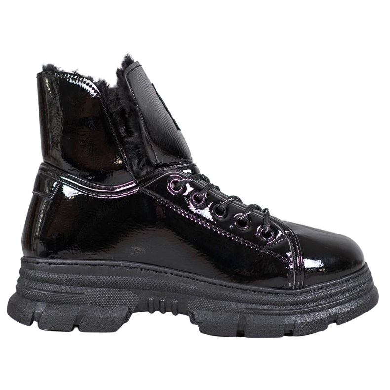 Bella Paris Lacquered Eco-Leather Sneakers black Bella Paris Lacquered Eco-Leather Sneakers black