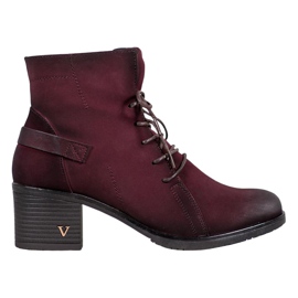 Lace-up boots on the VINCEZA post red