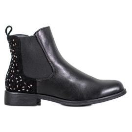 J. Star Boots With Crystals black