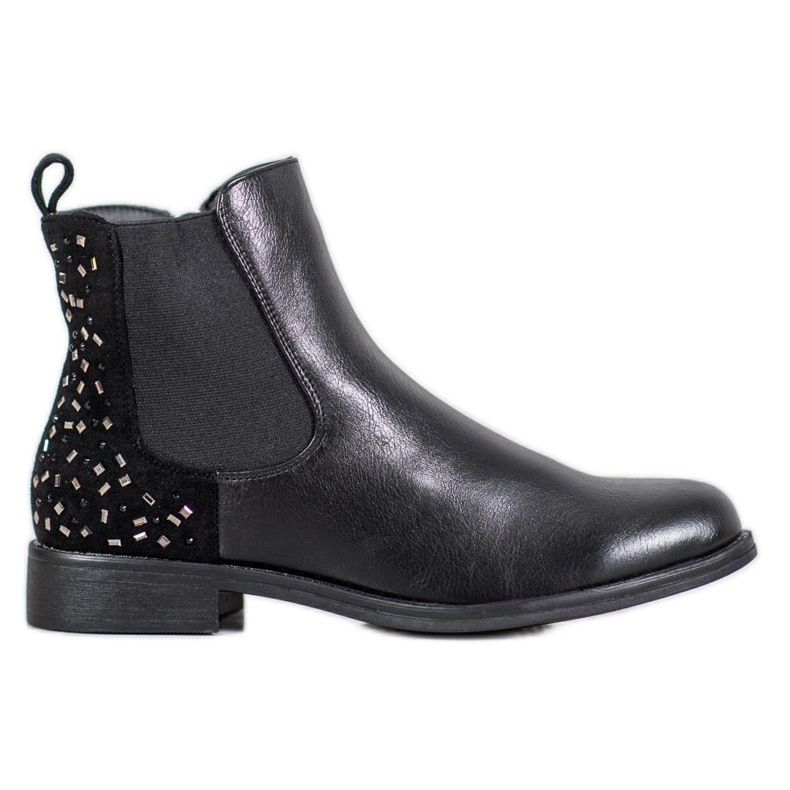 J. Star Boots With Crystals black