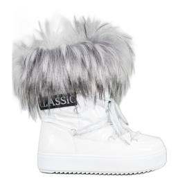 Bella Paris Warm snow boots with fur white