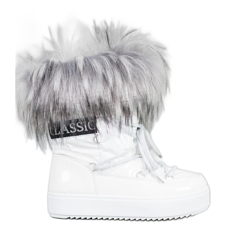 Bella Paris Warm snow boots with fur white