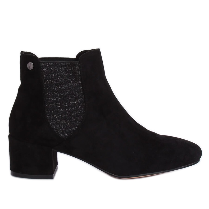 Black Chelsea boots with wide heels B-6858 Black