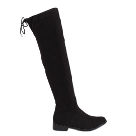 Black suede boots QT04P Black II Quality